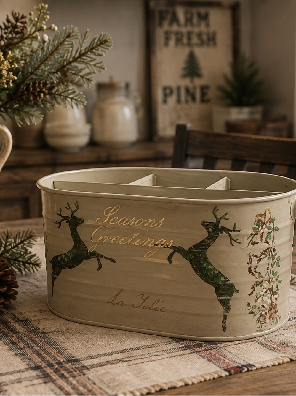 Holiday Organizer with Gold Script